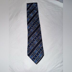 Versace Navy and Gold Striped Tie